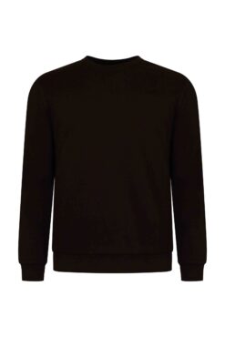 Logo Patch Cotton Strech Sweater Black