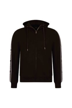 Cotton Logo Taped Zip-Up Sweater