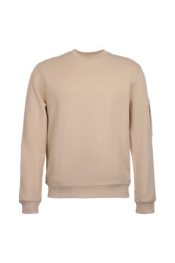 Logo Cotton Sweatshirt Beige